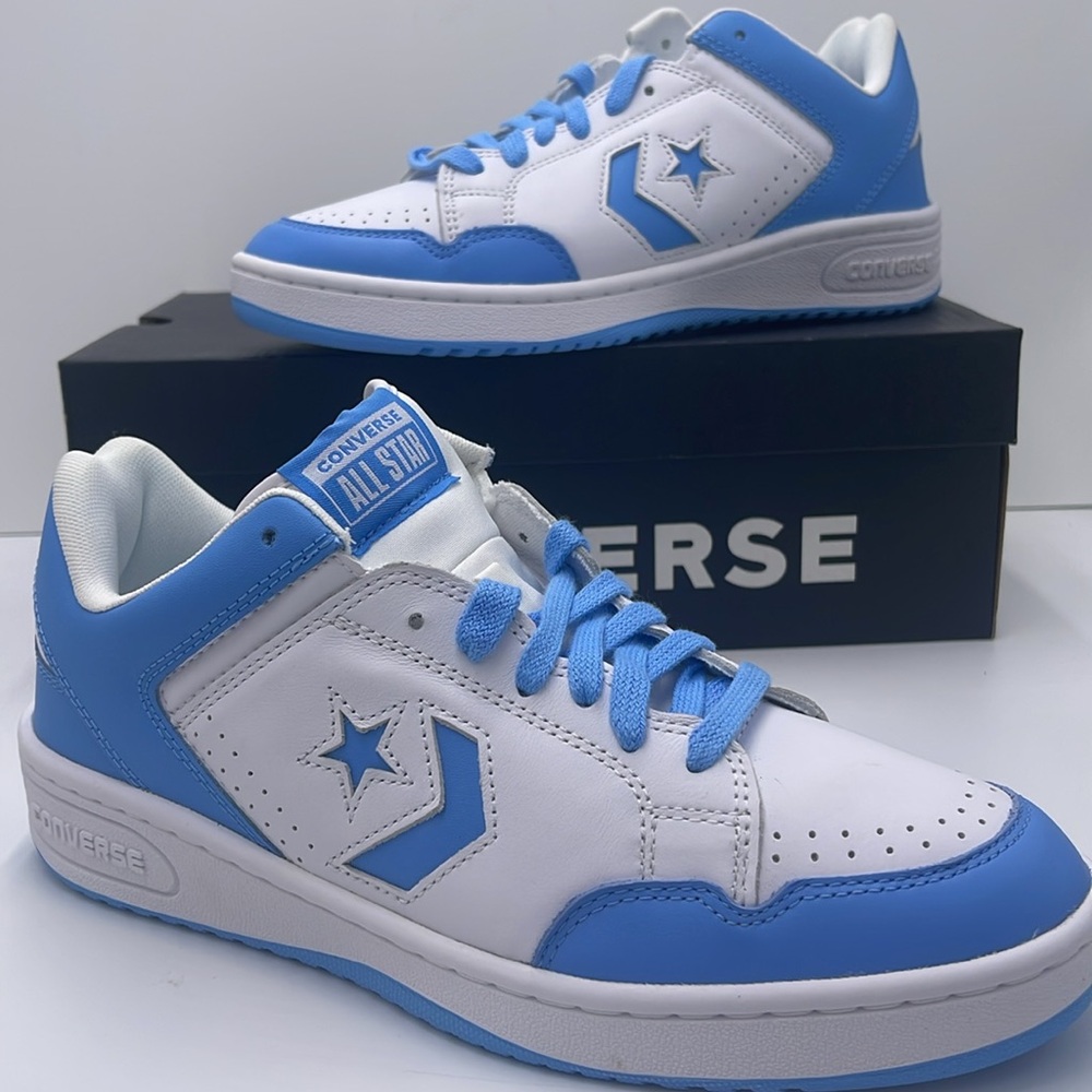 Converse Men’s White and Blue Sneakers A12867C
WEAPON OX
WHITE/LT BLUE/WHITE - Picture 14 of 16